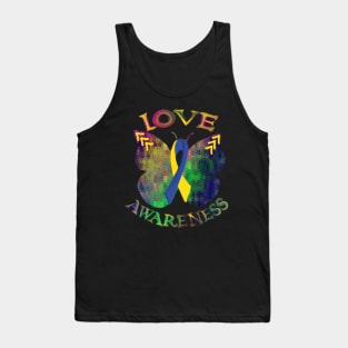 Down Syndrome Ribbon Awareness Support Lucky 3 Arrows Butterfly Gifts Tank Top